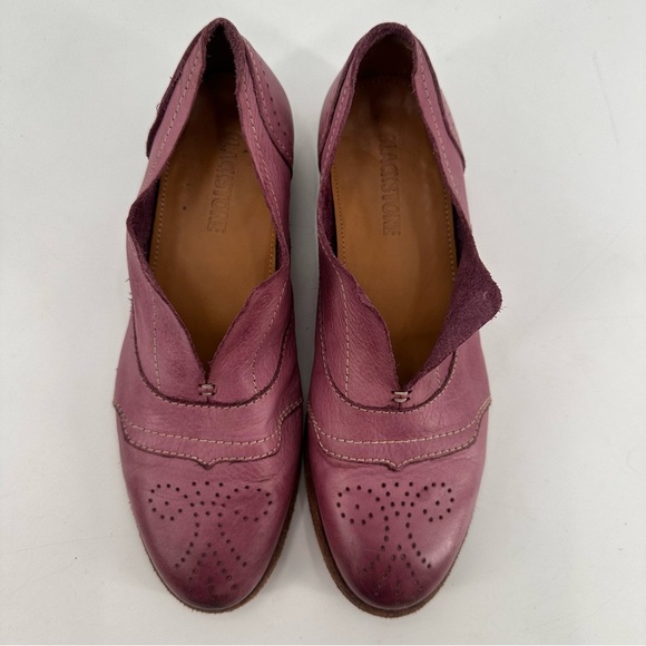 Blackstone Leather Slip On Oxford Shoes Purple Size 38 - Picture 3 of 6